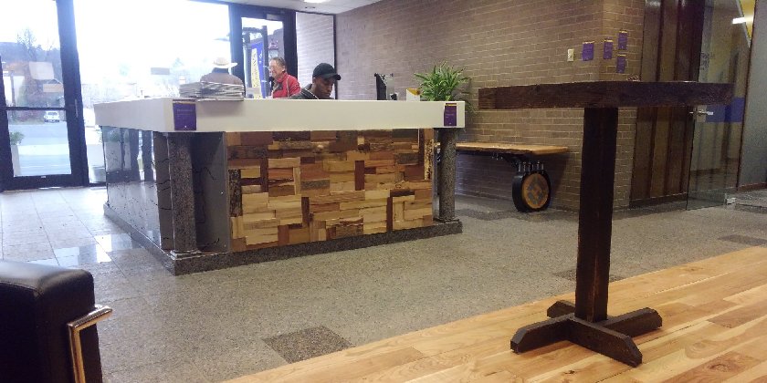 Reception Desk, Desk, Flooring